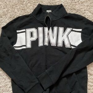 PINK black and white quarter zip